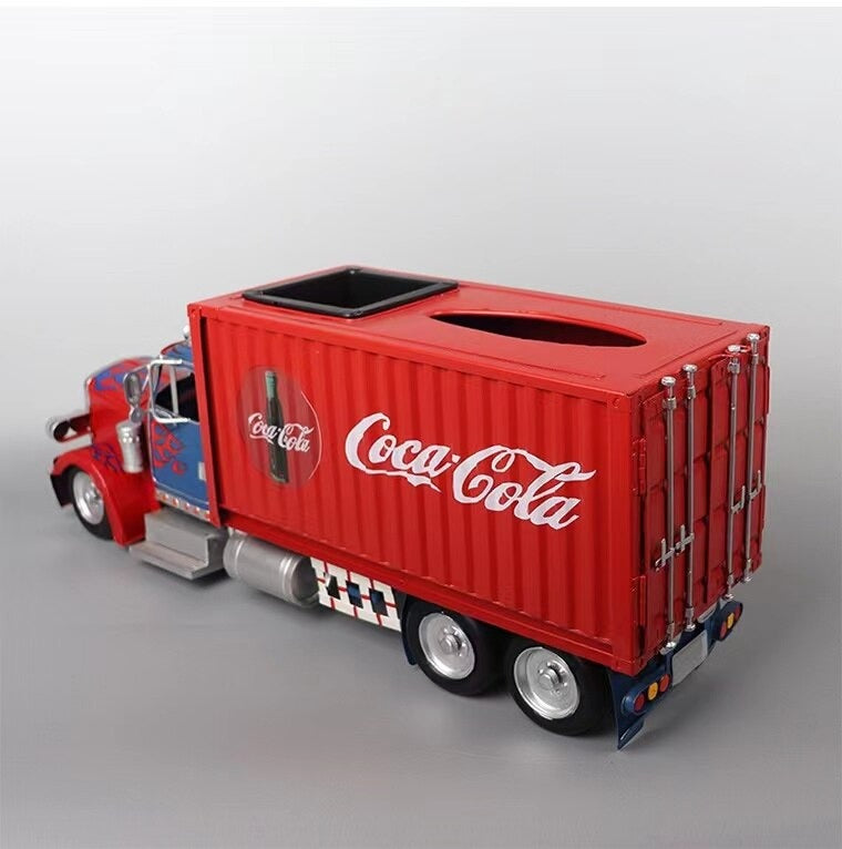 Simulated Optimus Prime truck model tin handicraft home living room window cabinet desktop creative tissue box decoration Simulated Optimus Prime truck model tin handicraft home living room window cabinet desktop creative tissue box decoration